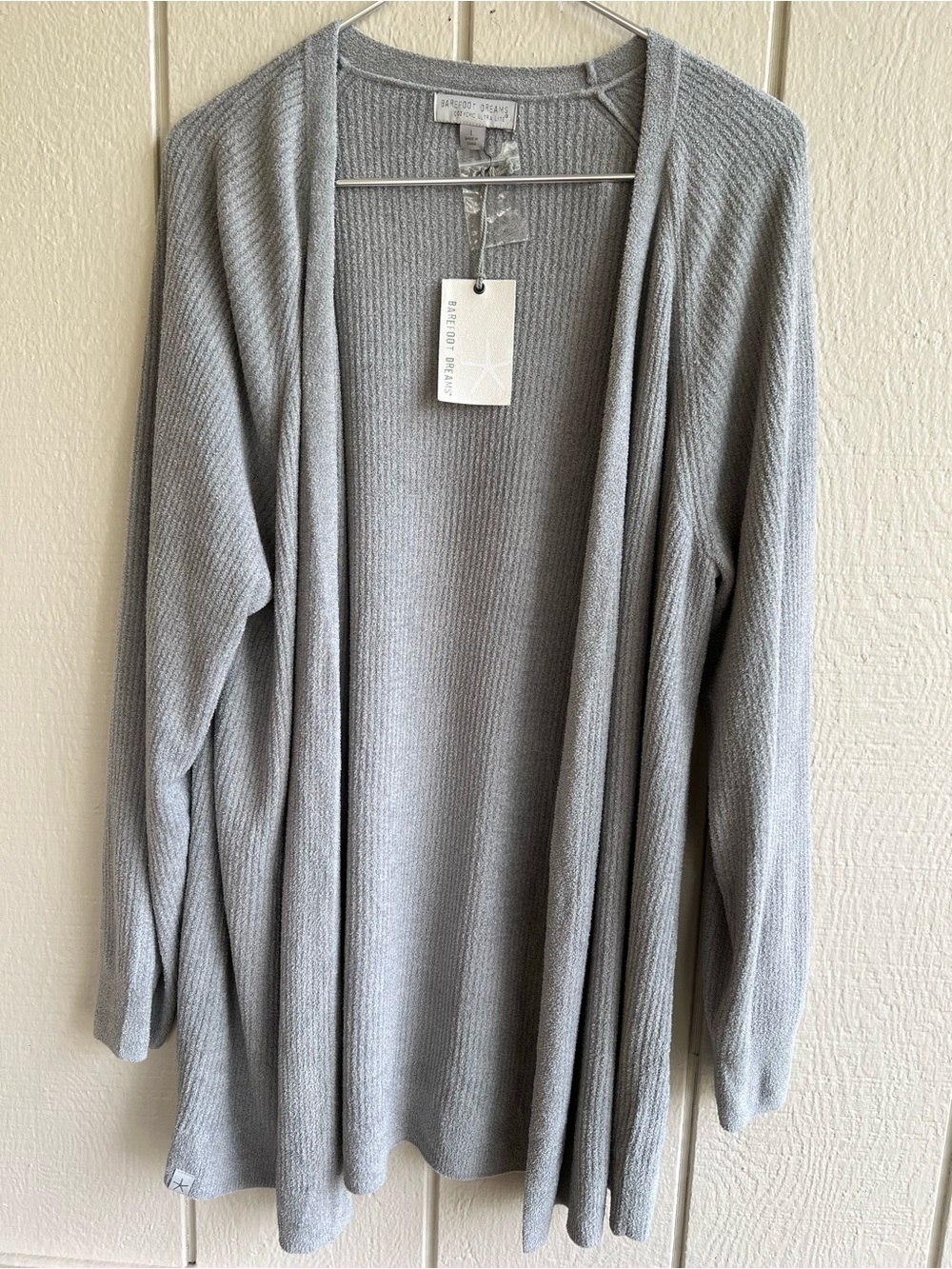 Barefoot Dreams CozyChic Ultra Lite Gray Cardigan Size L NWT